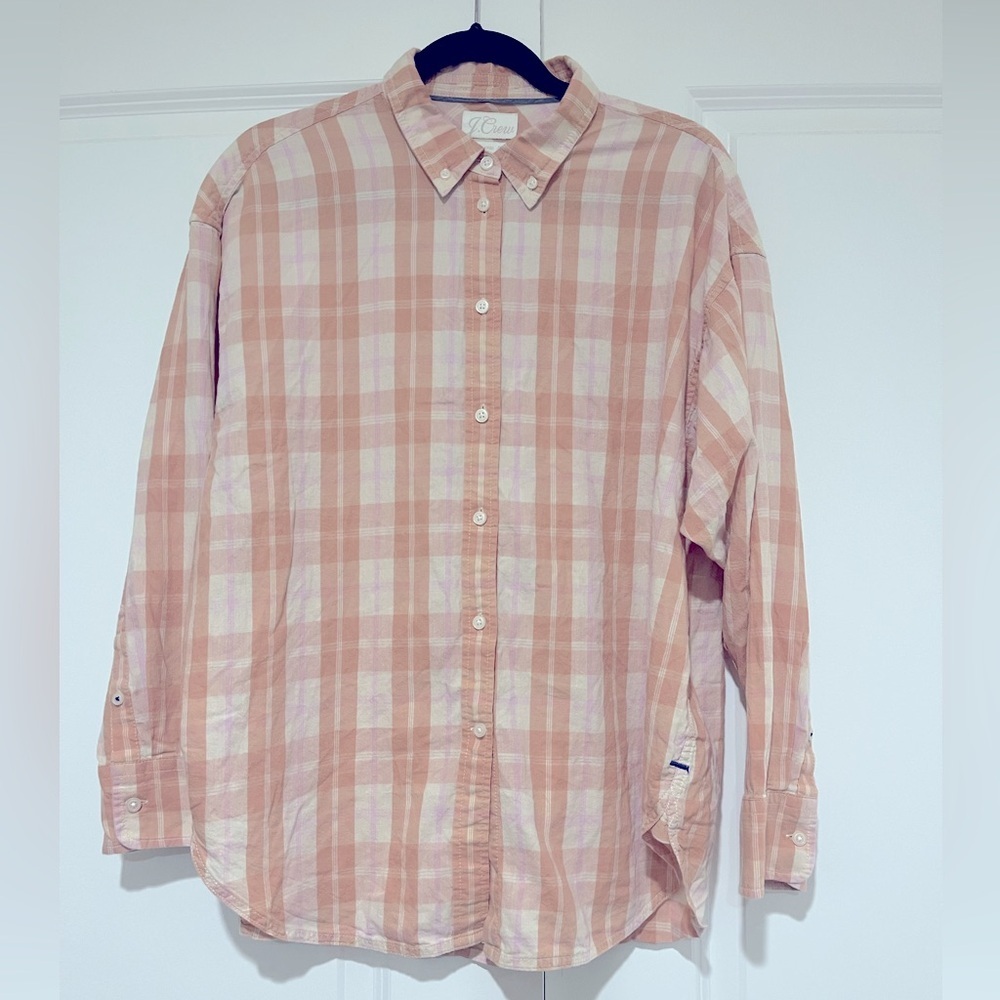 J.Crew NWOT relaxed fit button-down featherweight flannel sz 16 💯% Cotton